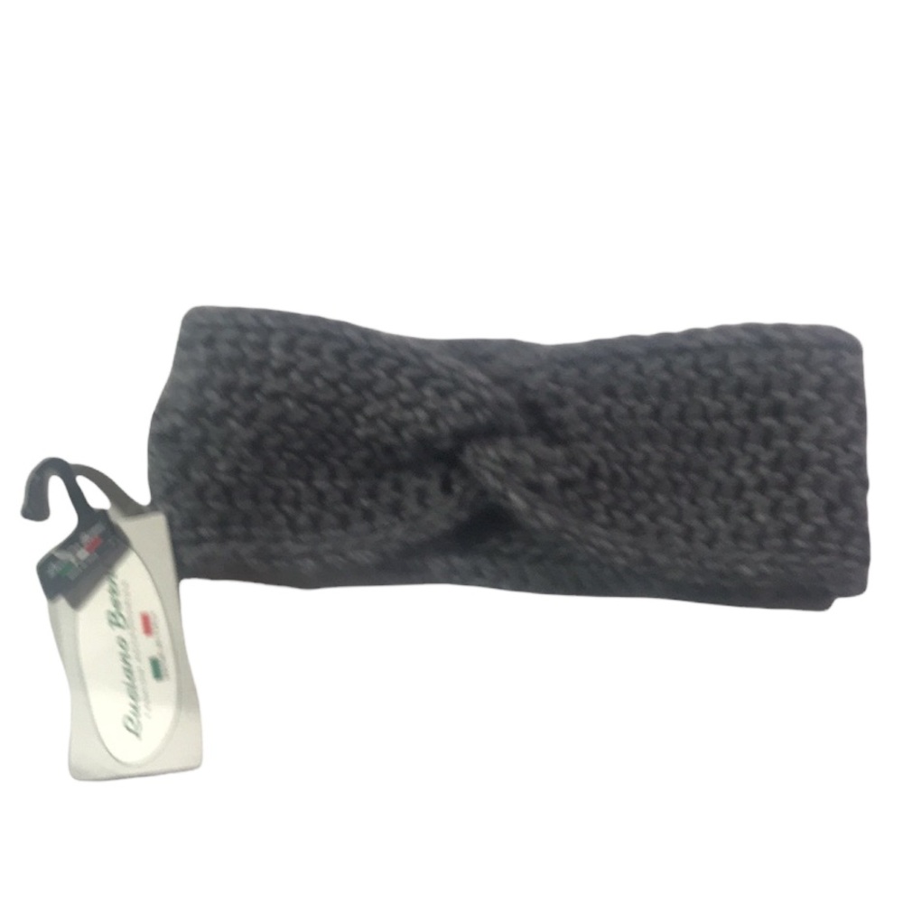 Luciano Benzi Italian Fashion Wool/Alpaca Blend Knit Gray Ear Warmer